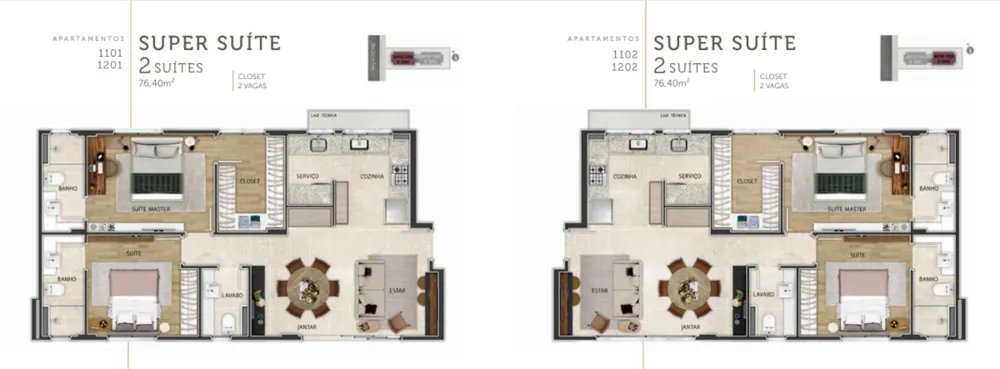 Apartamento, 3 quartos, 76 m² - Foto 1