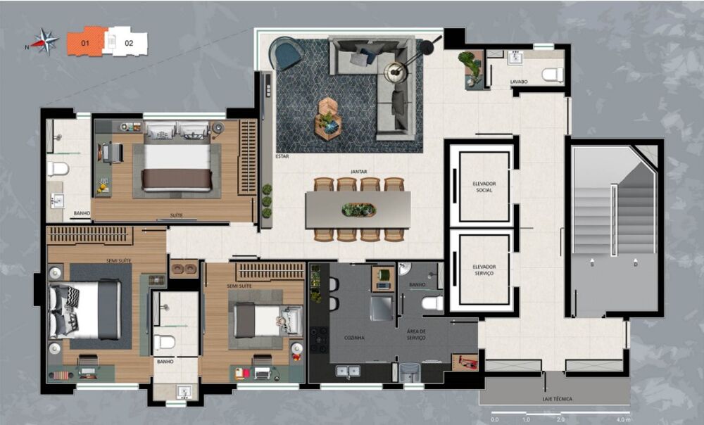 Apartamento à venda com 3 quartos, 118m² - Foto 5