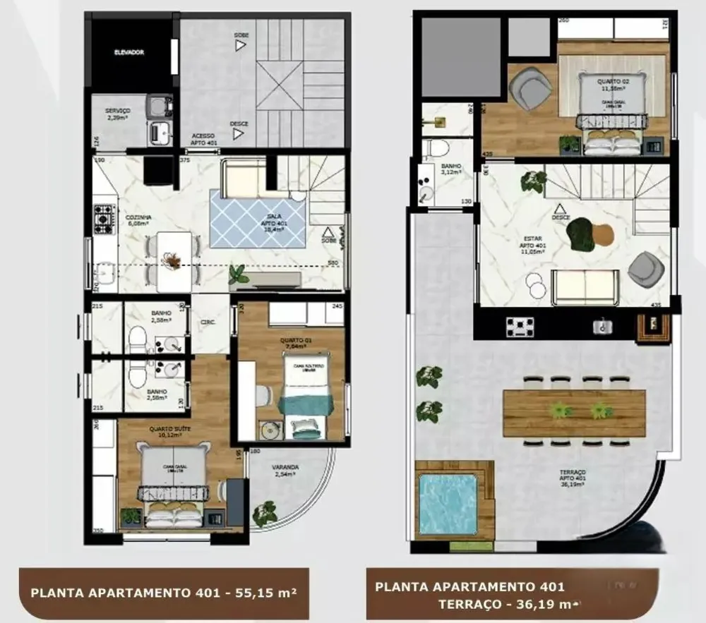 Cobertura, 3 quartos, 121 m² - Foto 2
