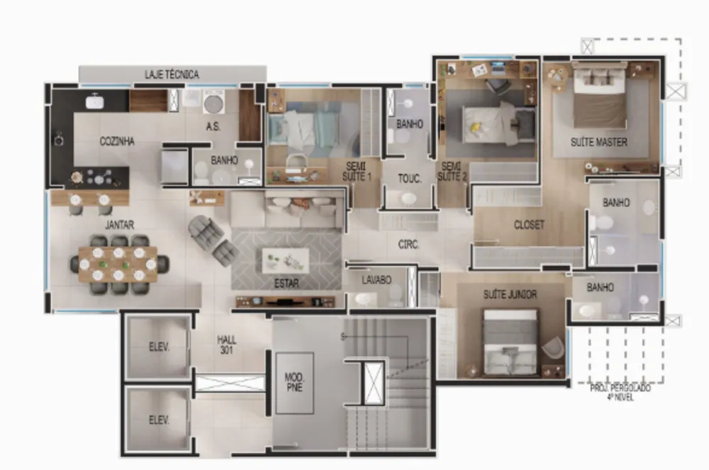 Apartamento, 4 quartos, 129 m² - Foto 1