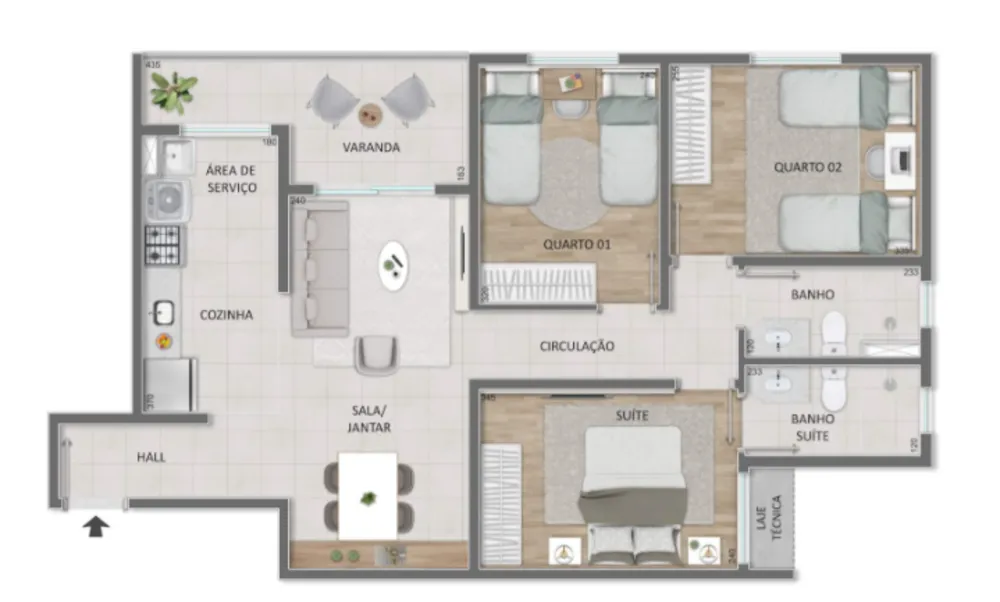 Apartamento, 3 quartos, 70 m² - Foto 4