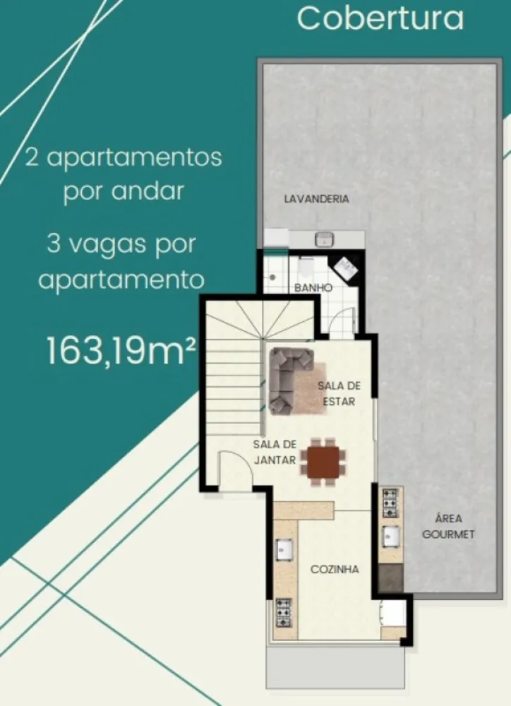 Cobertura, 3 quartos, 163 m² - Foto 3