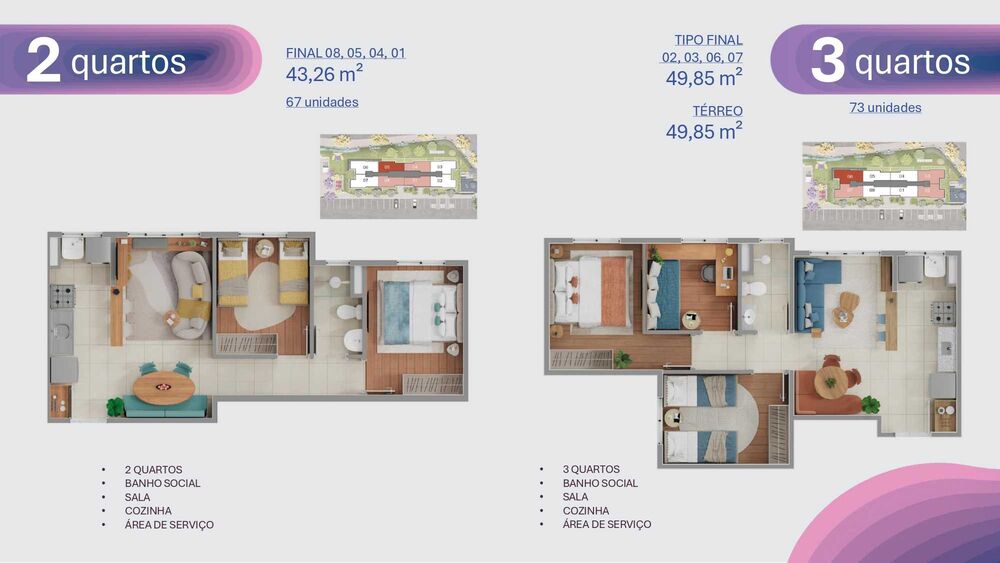 Apartamento à venda com 3 quartos, 55m² - Foto 8
