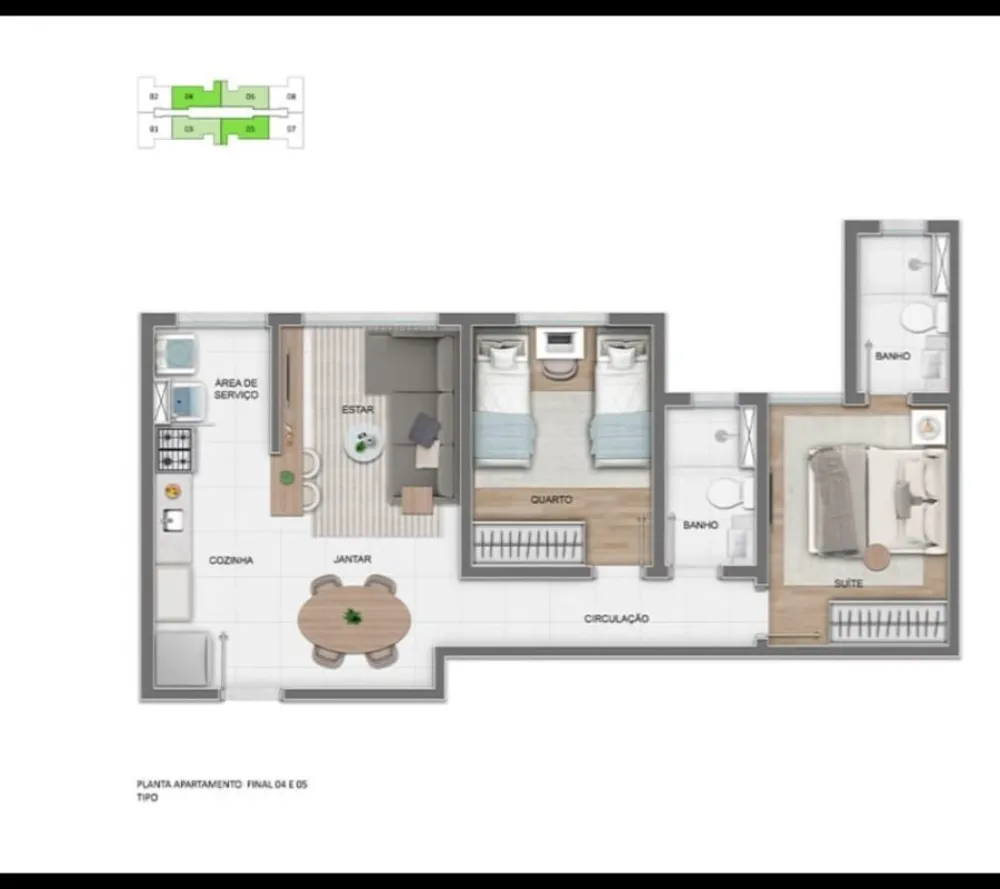 Apartamento, 2 quartos, 51 m² - Foto 2