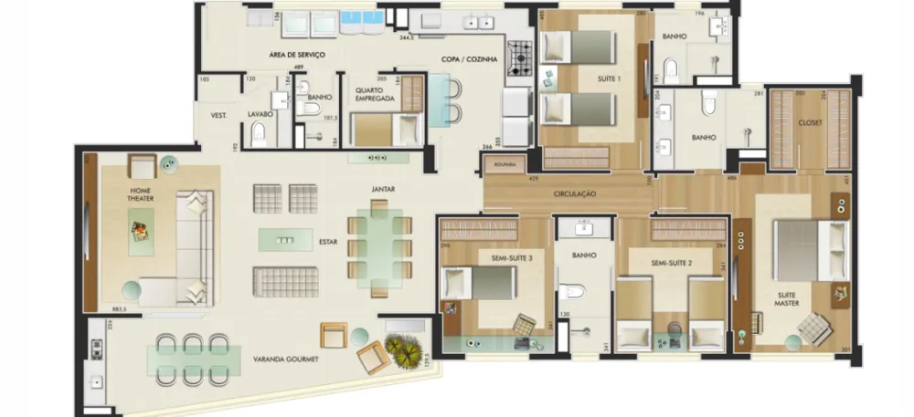 Apartamento, 4 quartos, 167 m² - Foto 3