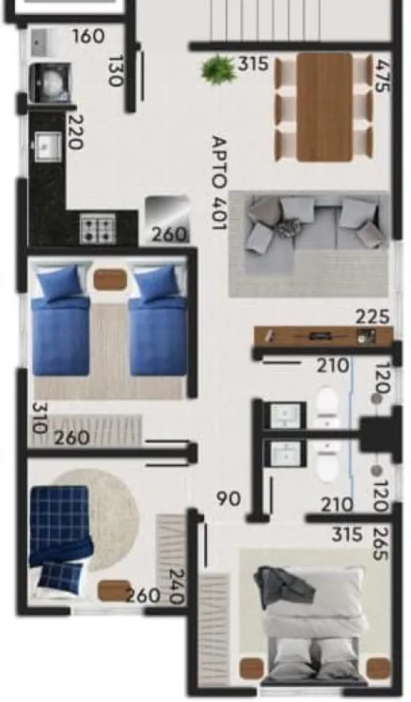 Apartamento, 3 quartos, 62 m² - Foto 3