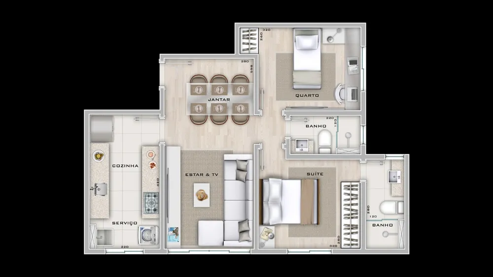 Apartamento, 2 quartos, 60 m² - Foto 2
