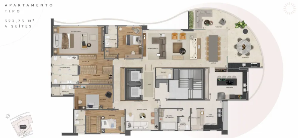 Apartamento, 4 quartos, 324 m² - Foto 1