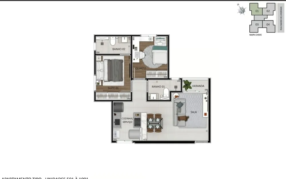 Apartamento, 2 quartos, 53 m² - Foto 6