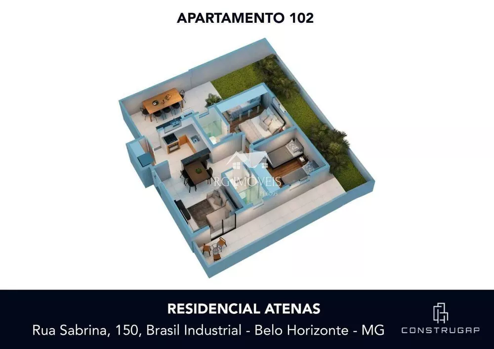 Apartamento à venda com 2 quartos, 53m² - Foto 3