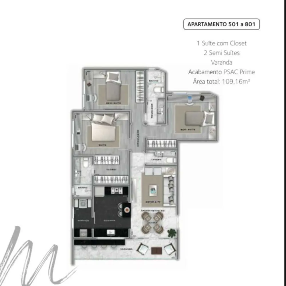 Apartamento, 3 quartos, 109 m² - Foto 2