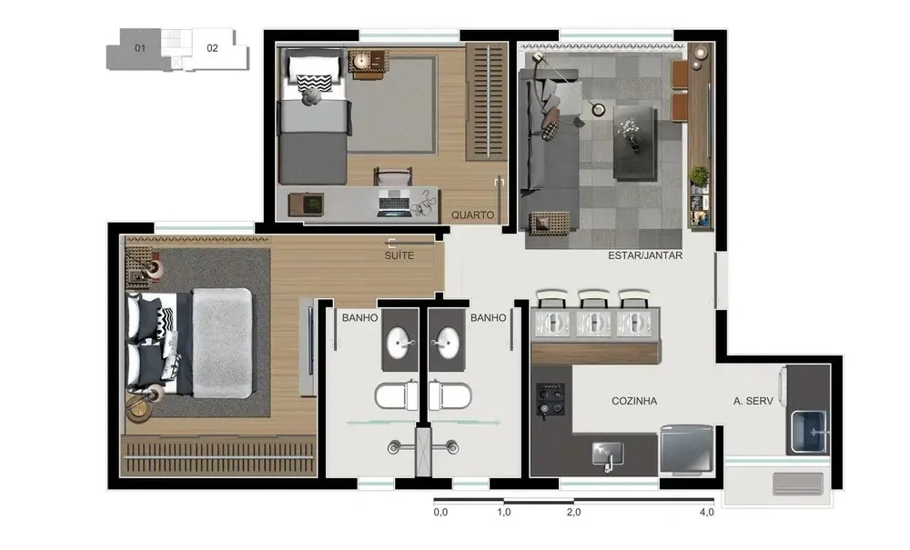 Apartamento, 2 quartos, 56 m² - Foto 10