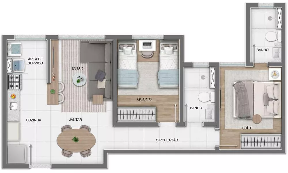 Apartamento à venda com 2 quartos, 51m² - Foto 6