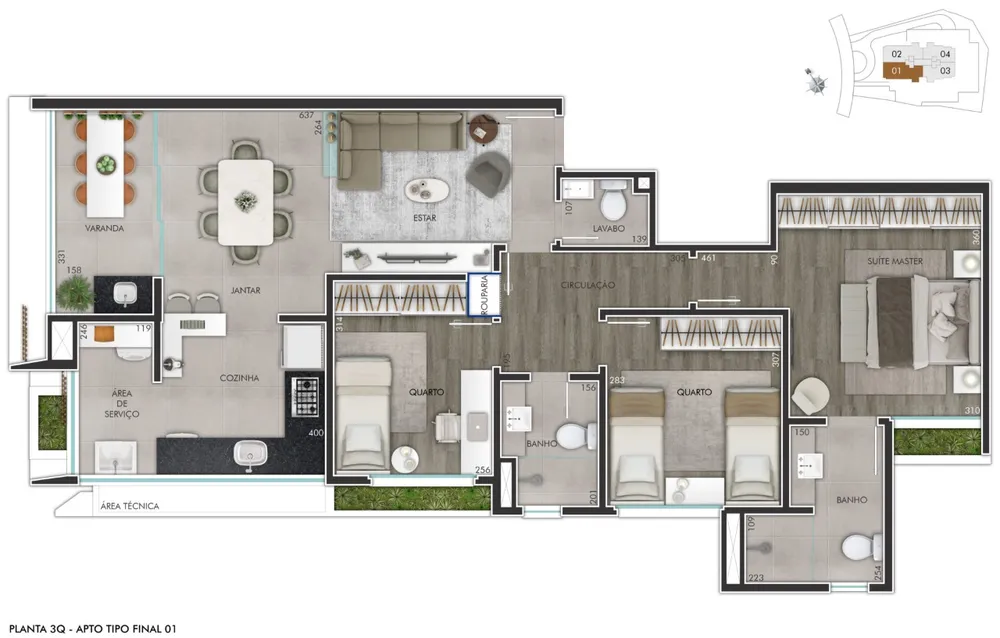 Apartamento, 3 quartos, 95 m² - Foto 3