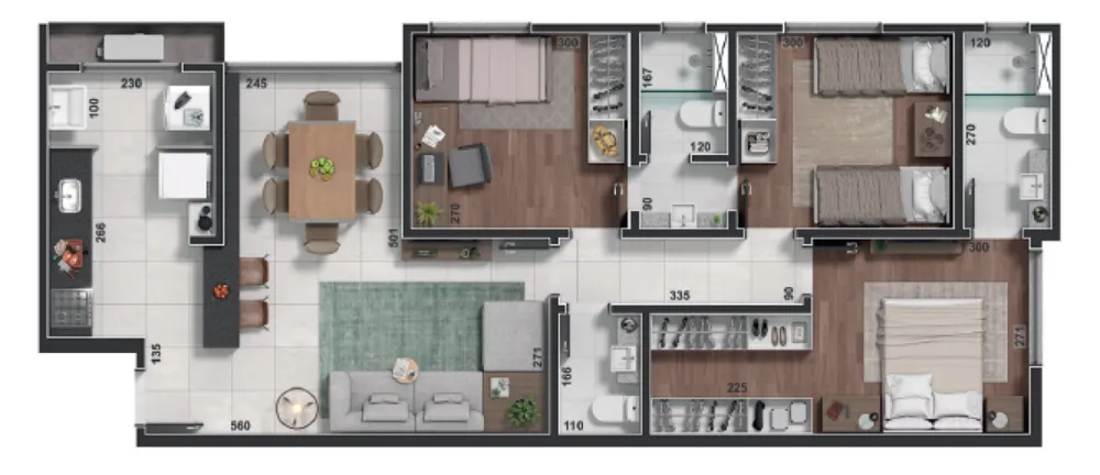 Apartamento, 3 quartos, 77 m² - Foto 3