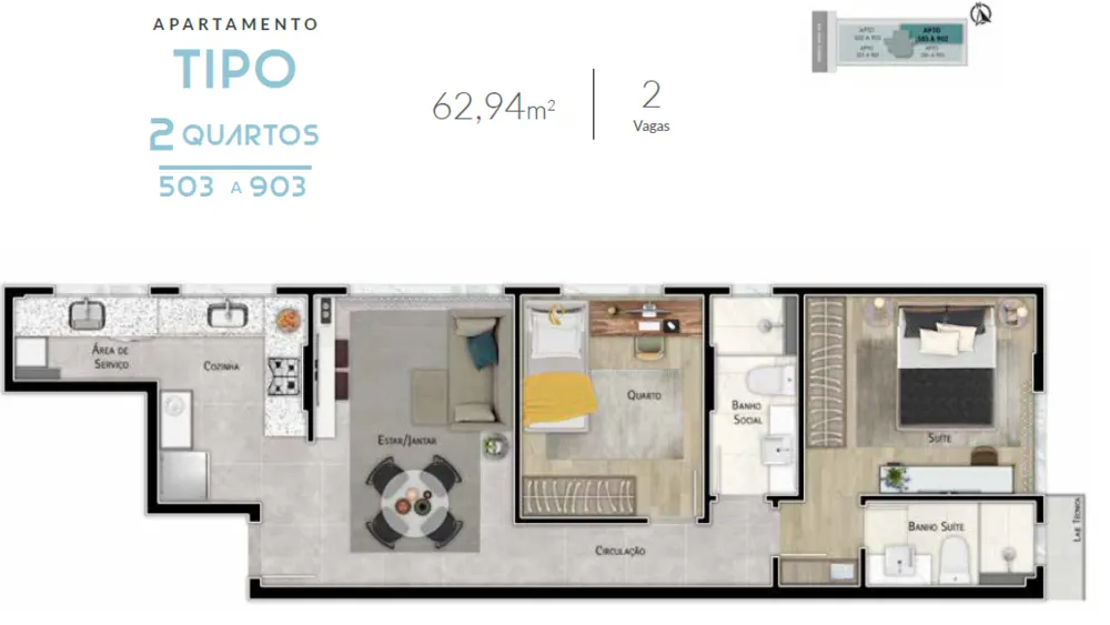 Apartamento, 1 quarto, 62 m² - Foto 13