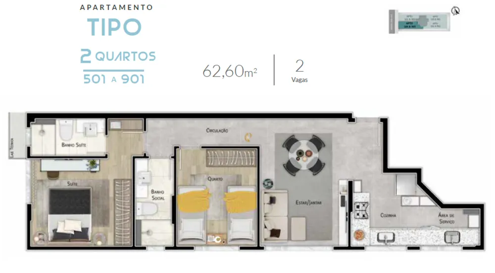 Apartamento, 1 quarto, 62 m² - Foto 16