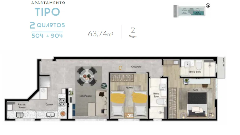 Apartamento, 1 quarto, 62 m² - Foto 10