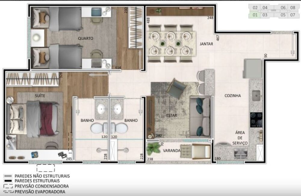 Apartamento à venda com 2 quartos, 54m² - Foto 12
