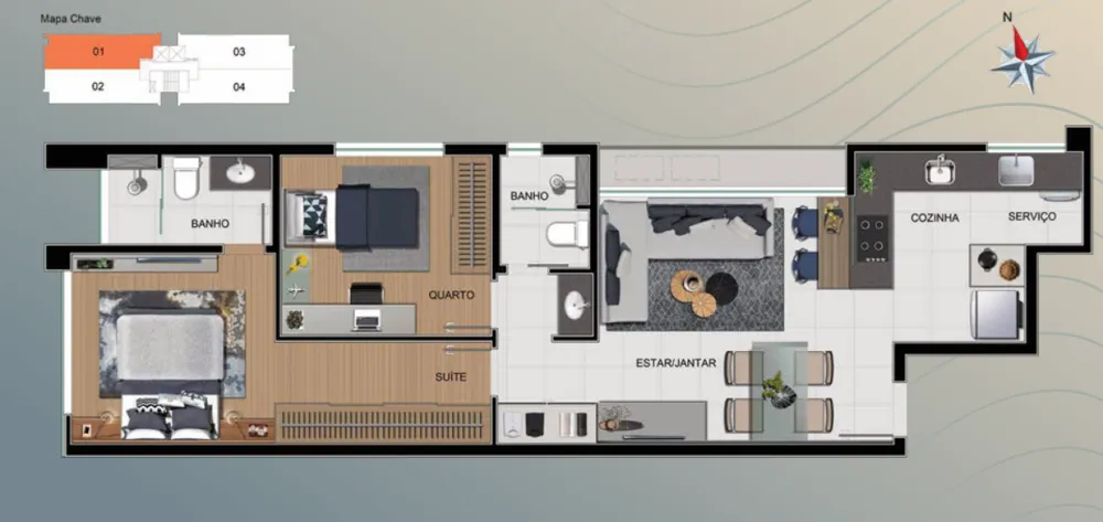Apartamento, 2 quartos, 63 m² - Foto 2