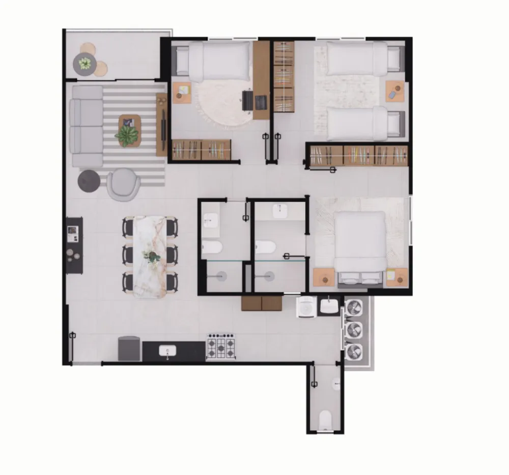 Apartamento, 3 quartos, 84 m² - Foto 2