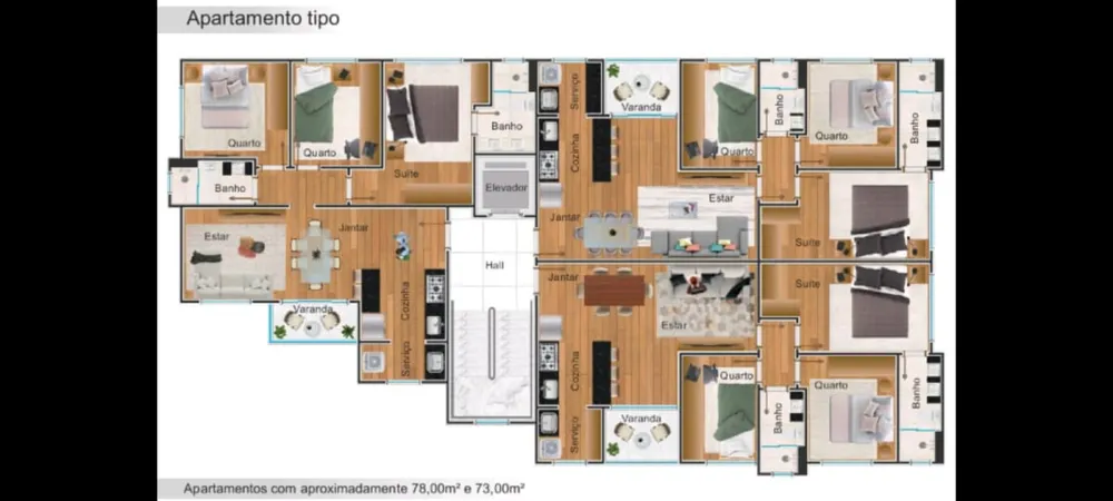 Apartamento, 3 quartos, 78 m² - Foto 7