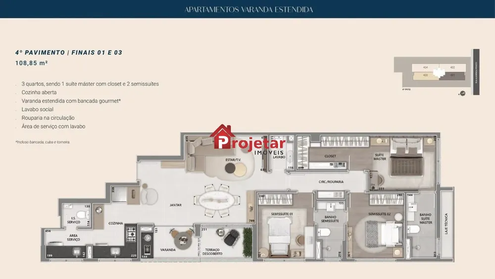 Apartamento, 3 quartos, 104 m² - Foto 9