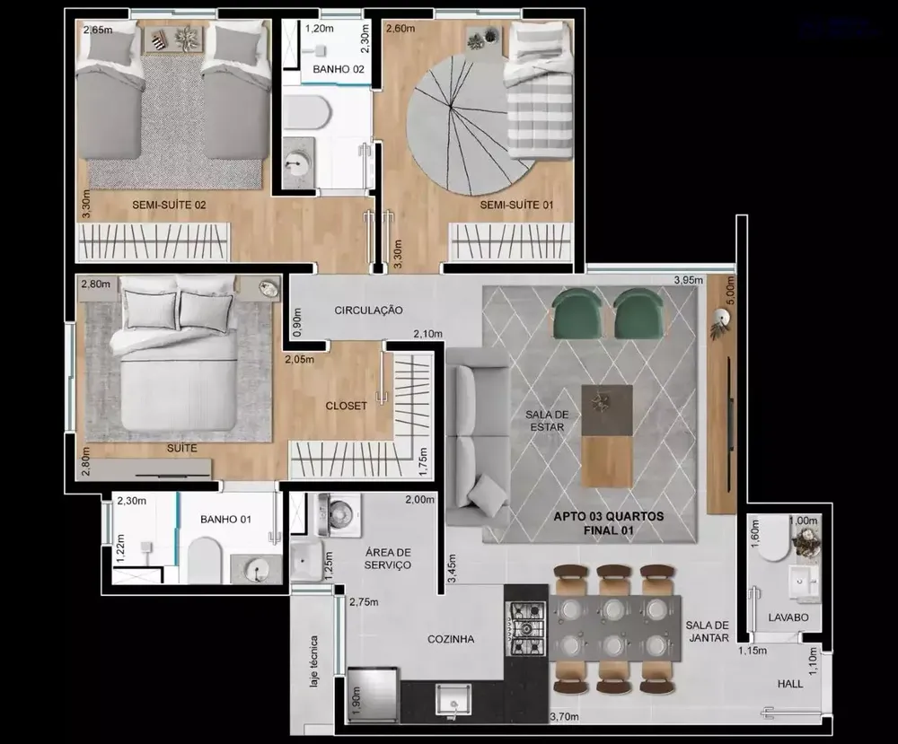 Apartamento, 3 quartos, 80 m² - Foto 8