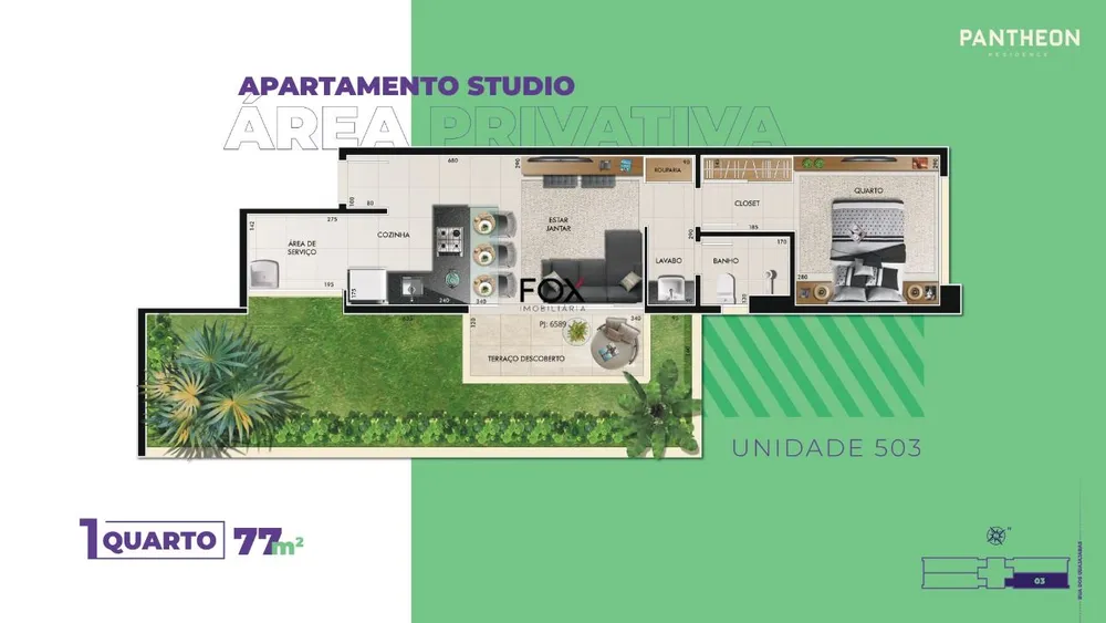 Cobertura, 1 quarto, 77 m² - Foto 7