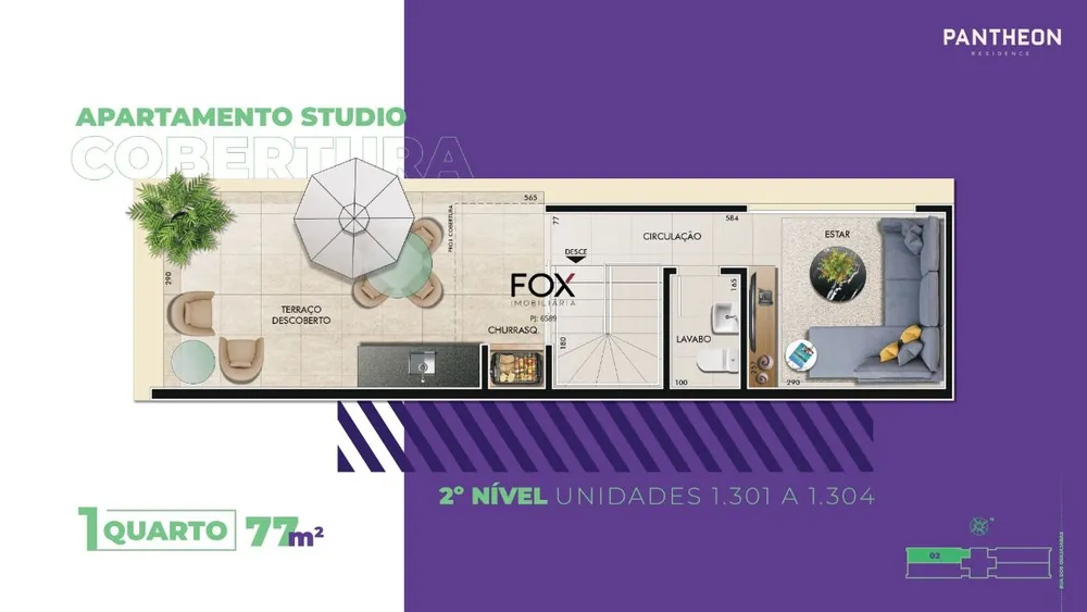 Cobertura, 1 quarto, 77 m² - Foto 10