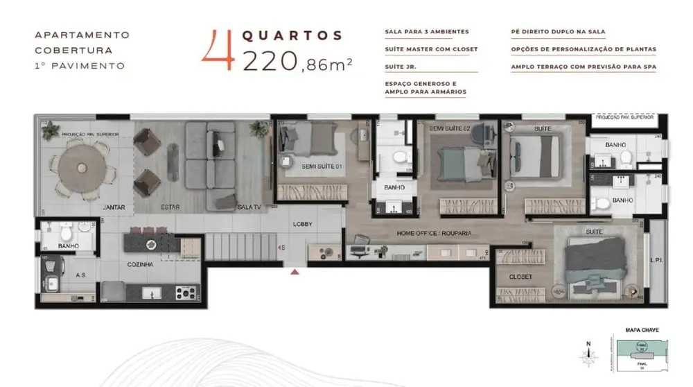 Cobertura, 4 quartos, 221 m² - Foto 9