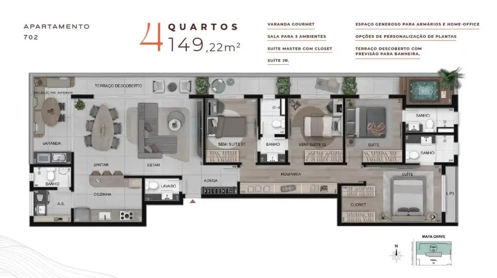 Cobertura, 4 quartos, 221 m² - Foto 11