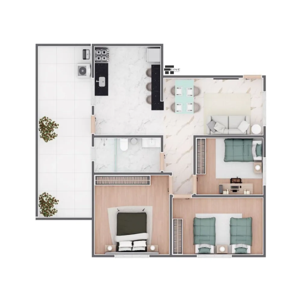 Apartamento, 3 quartos, 80 m² - Foto 1