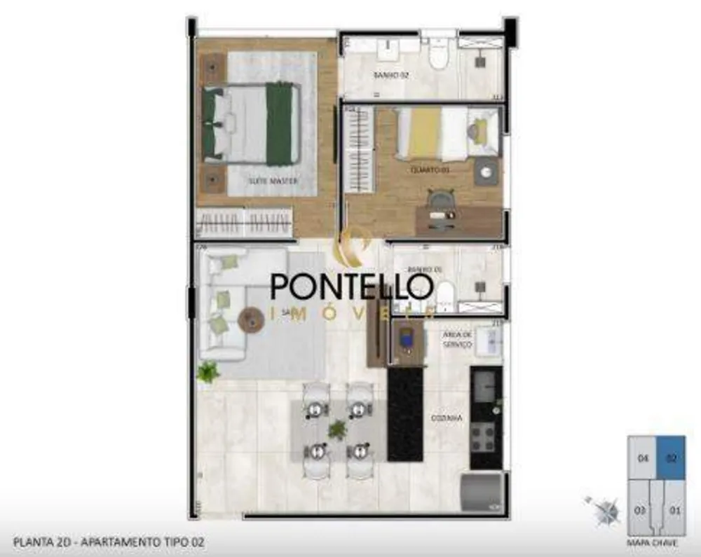 Apartamento, 2 quartos, 62 m² - Foto 3