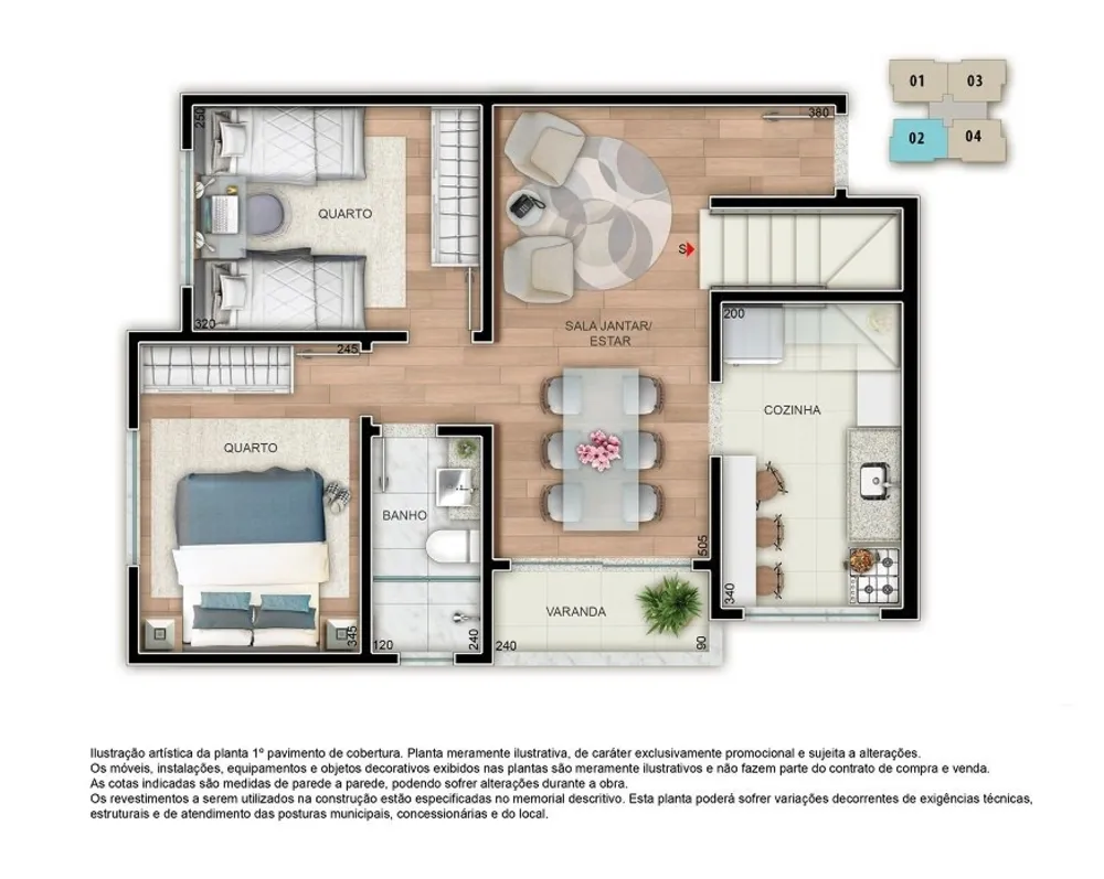 Apartamento, 2 quartos, 53 m² - Foto 1