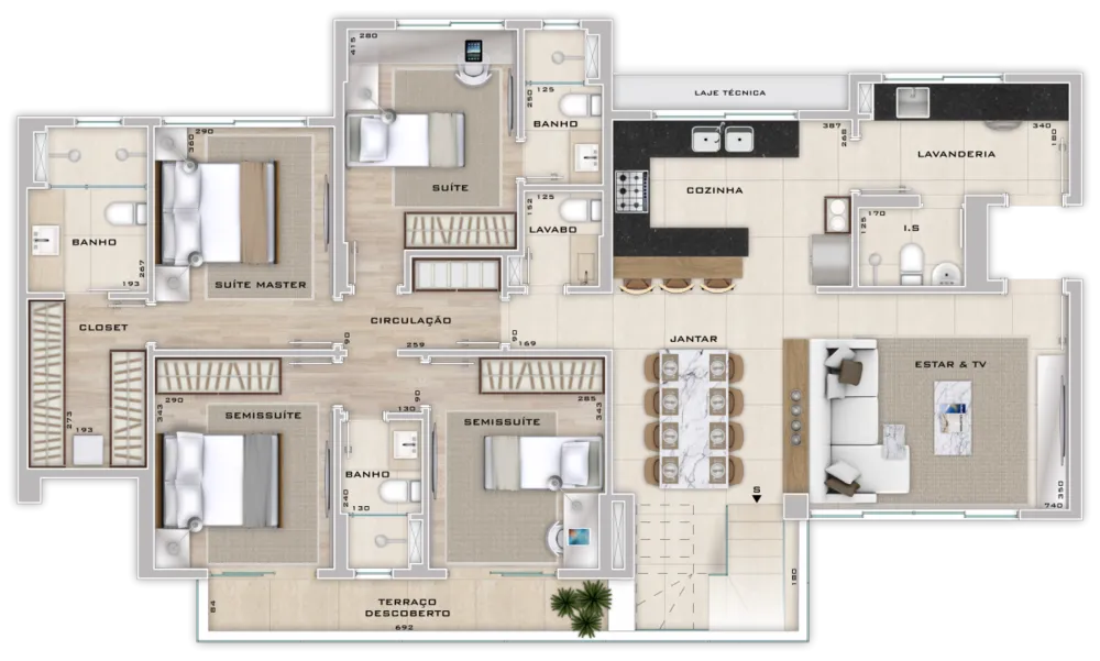 Cobertura, 4 quartos, 262 m² - Foto 1