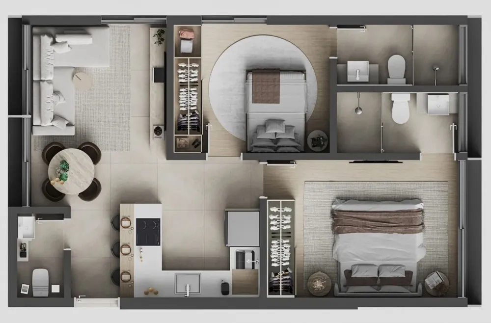 Apartamento, 1 quarto, 43 m² - Foto 1