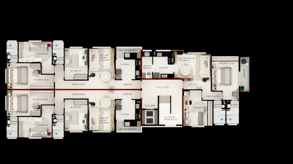 Apartamento, 3 quartos, 68 m² - Foto 1