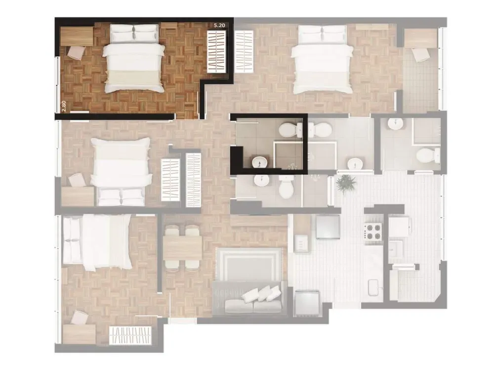 Apartamento, 5 quartos, 146 m² - Foto 6