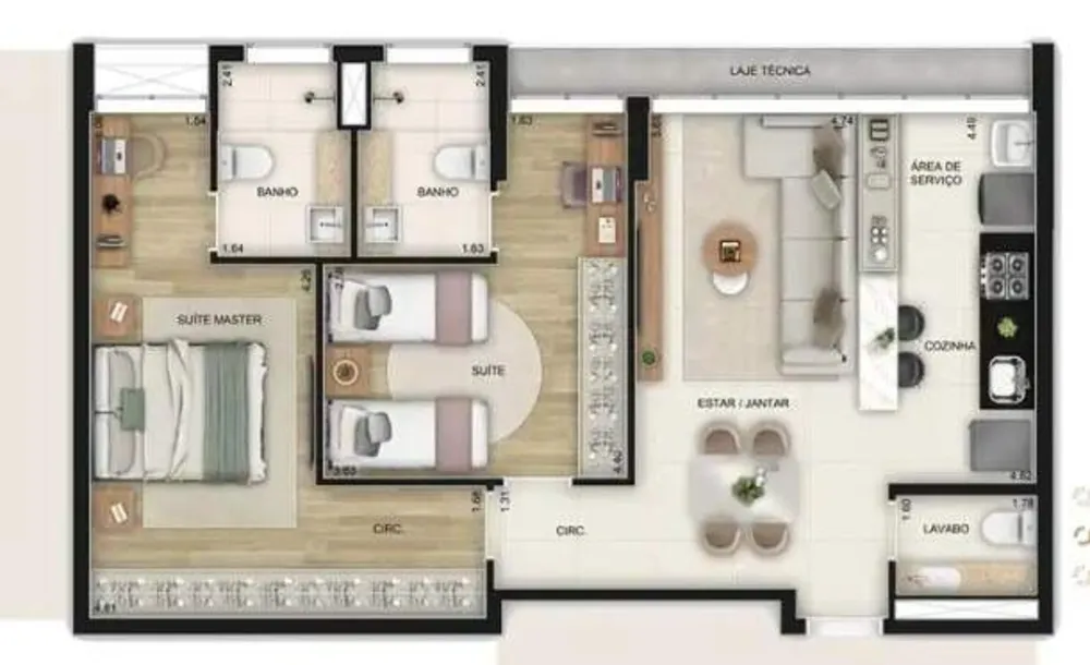 Apartamento, 2 quartos, 77 m² - Foto 8