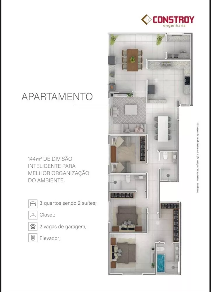 Apartamento à venda com 3 quartos - Foto 1