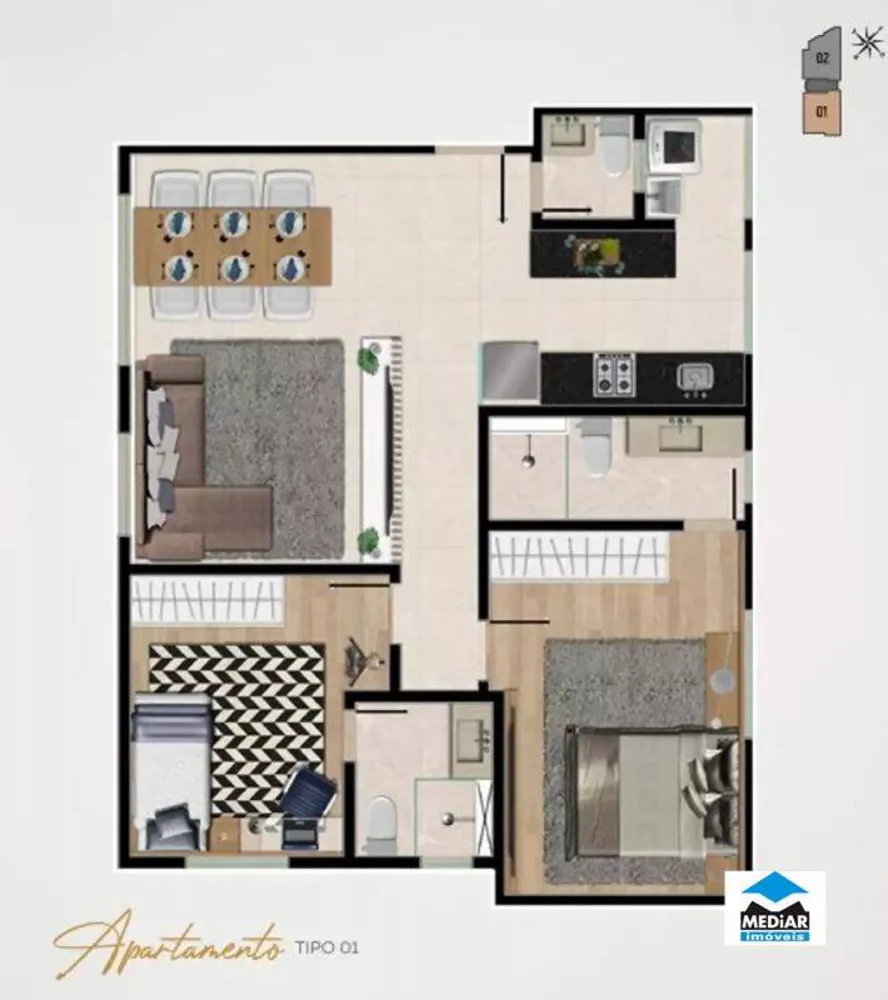 Apartamento à venda com 3 quartos, 71m² - Foto 5