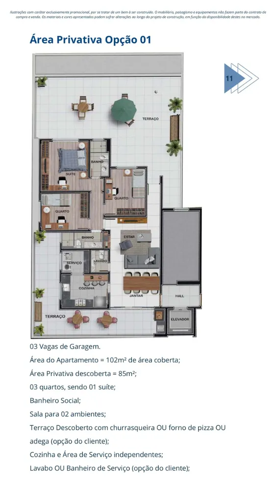 Apartamento, 3 quartos, 100 m² - Foto 4