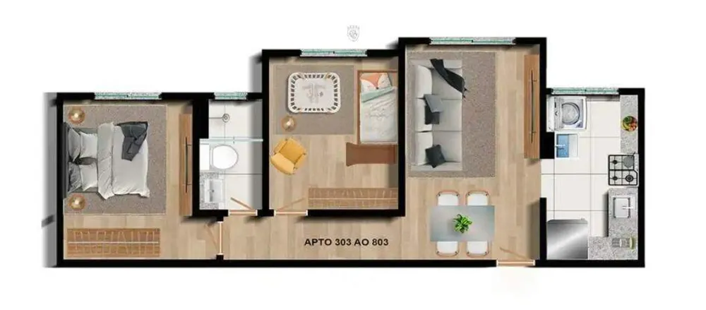 Apartamento, 2 quartos, 51 m² - Foto 6