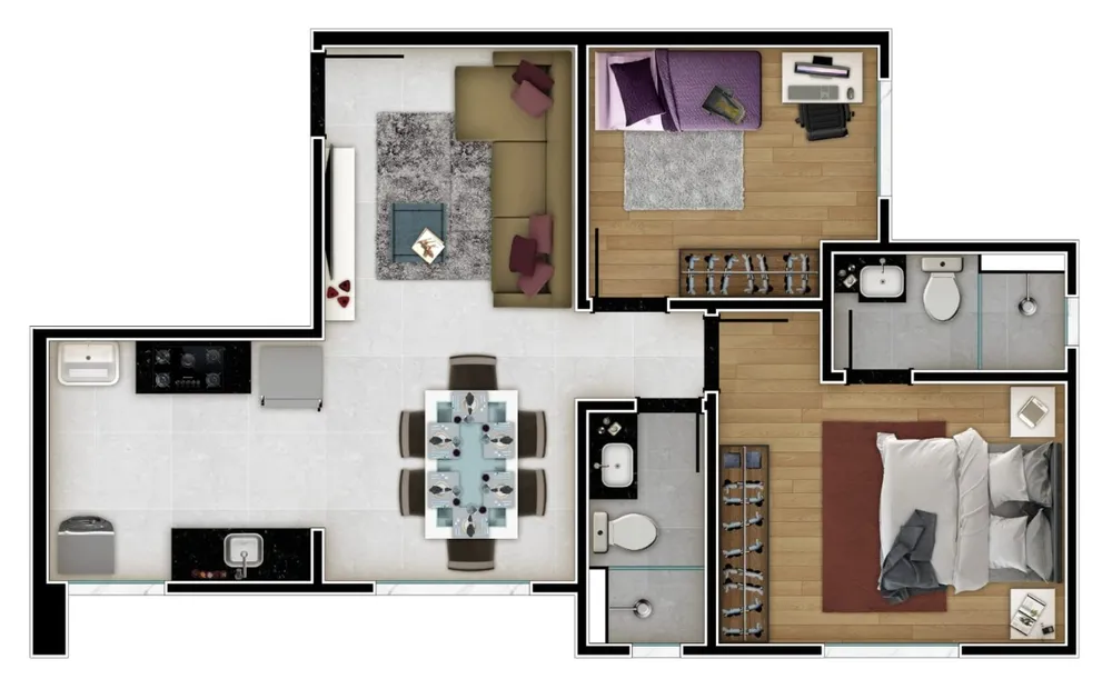 Apartamento, 2 quartos, 54 m² - Foto 3