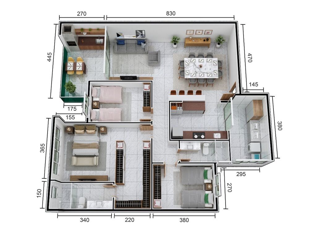 Apartamento à venda com 3 quartos, 140m² - Foto 4