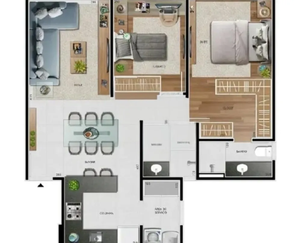 Apartamento, 2 quartos, 70 m² - Foto 3