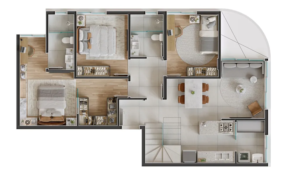 Cobertura, 3 quartos, 157 m² - Foto 7