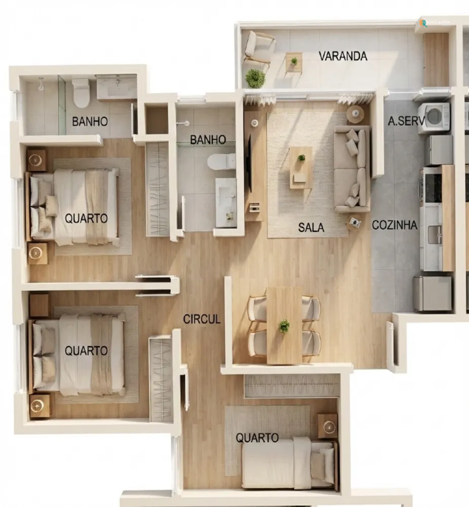 Apartamento, 3 quartos, 70 m² - Foto 3