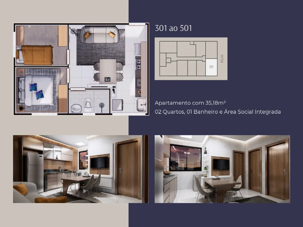 Apartamento, 2 quartos, 35 m² - Foto 3